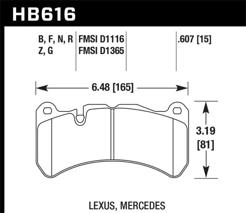 Hawk Performance Front Brake Pads For 2005–2006 Mercedes-Benz Clk55 Amg (Brembo Caliper Compatible) 1