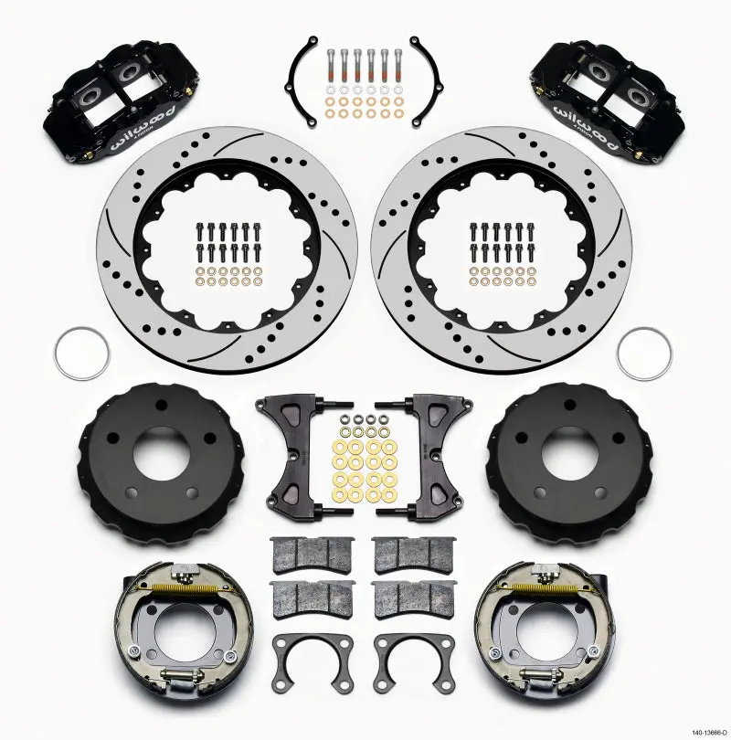 Wilwood Narrow Superlite 4R Rear Parking Brake Kit — 14" Drilled Rotor, 5×5.5" Bolt Pattern, Fits Ford Bronco And Large-Format Applications 1